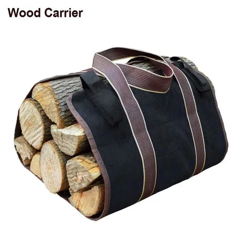 Bite Teddy Large Dogs Large Canvas Logs Carrier Landman Fire Wood Indoor Firewood Rack Totes for Large Dogs Durable Heavy Duty Firewood Log Carrier Canvas Firewood Tote Bag