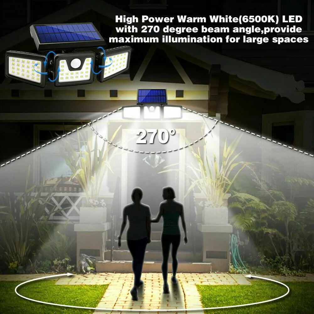 Unbrand 2 Pack - Solar Lights Outdoor, AmeriTop 800LM Wireless LED Solar Motion Sensor Lights Outdoor; 3 Adjustable Heads, 270° Wide Angle Illumination, IP65 Waterproof, Security LED Flood Light, photo 7 of 7