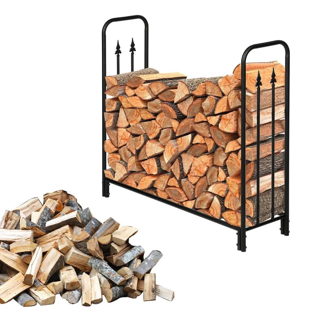 Ktaxon 4 Feet Heavy Duty Outdoor Fireplace Firewood Log Rack w/ Arrow Pattern, photo 2 of 5
