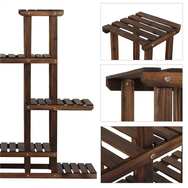 6-Layer Wooden Flower Stand Plant Display Stand Shelf Indoors & Outdoors, photo 5 of 7