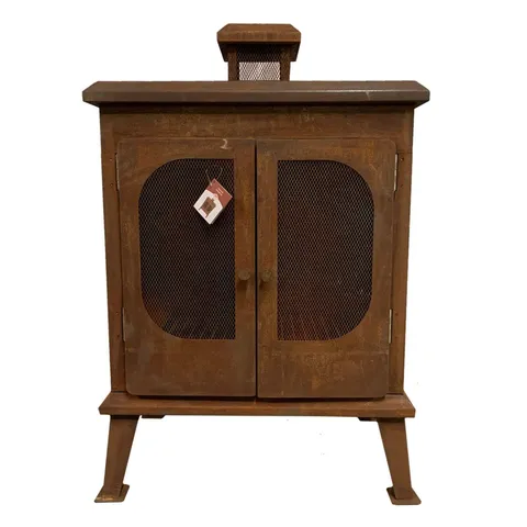45" Brown Rustic Finish Rectangular Outdoor Terrace Fireplace