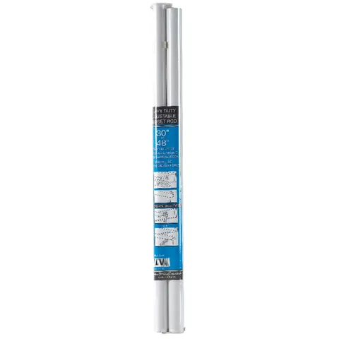 Pro 48 in long · 1-1/4 in deep Adjustable White Steel Closet Rod