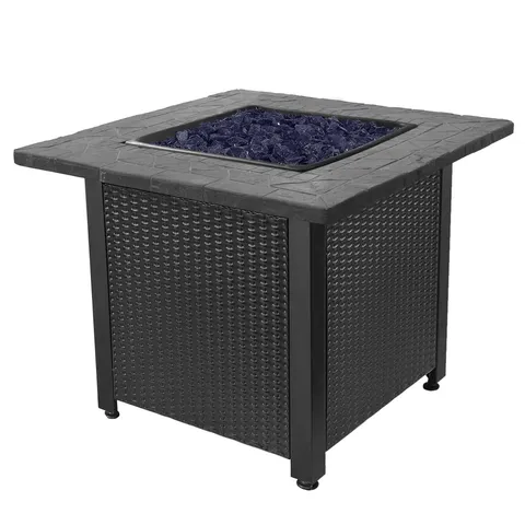 30" Push Button Start All Weather Outdoor Patio LP Gas Fire Pit
