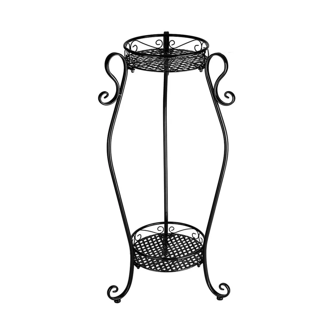Dazone Demountable Metal 2 Tiers Plant Rack Indoor Floor Model Potted Plant Stand Black, photo 4 of 7