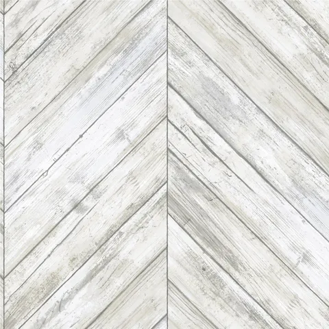 Herringbone Wood Boards Peel and Stick Wallpaper