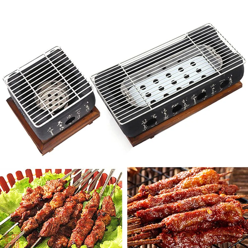 Barbecue Grill Stove BBQ Grill Portable Charcoal Smoker Grill for Outdoor Family Cooking Camping Hiking Picnic, photo 9 of 9