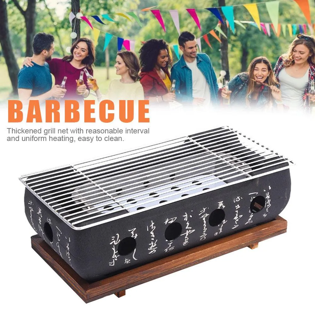 Barbecue Grill Stove BBQ Grill Portable Charcoal Smoker Grill for Outdoor Family Cooking Camping Hiking Picnic, photo 8 of 9