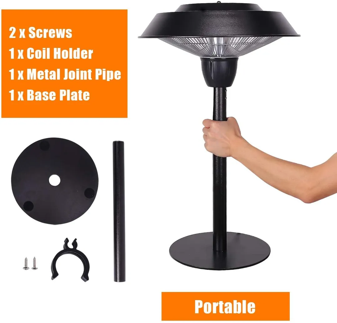 AUTCARIBLE Star Patio Outdoor Freestanding Electric Patio Heater, Tabletop Heater, Infrared Heater, Hammered Bronze Finished, Portable Heater Suitable as a Balcony Heater, 1566-CT, photo 2 of 8