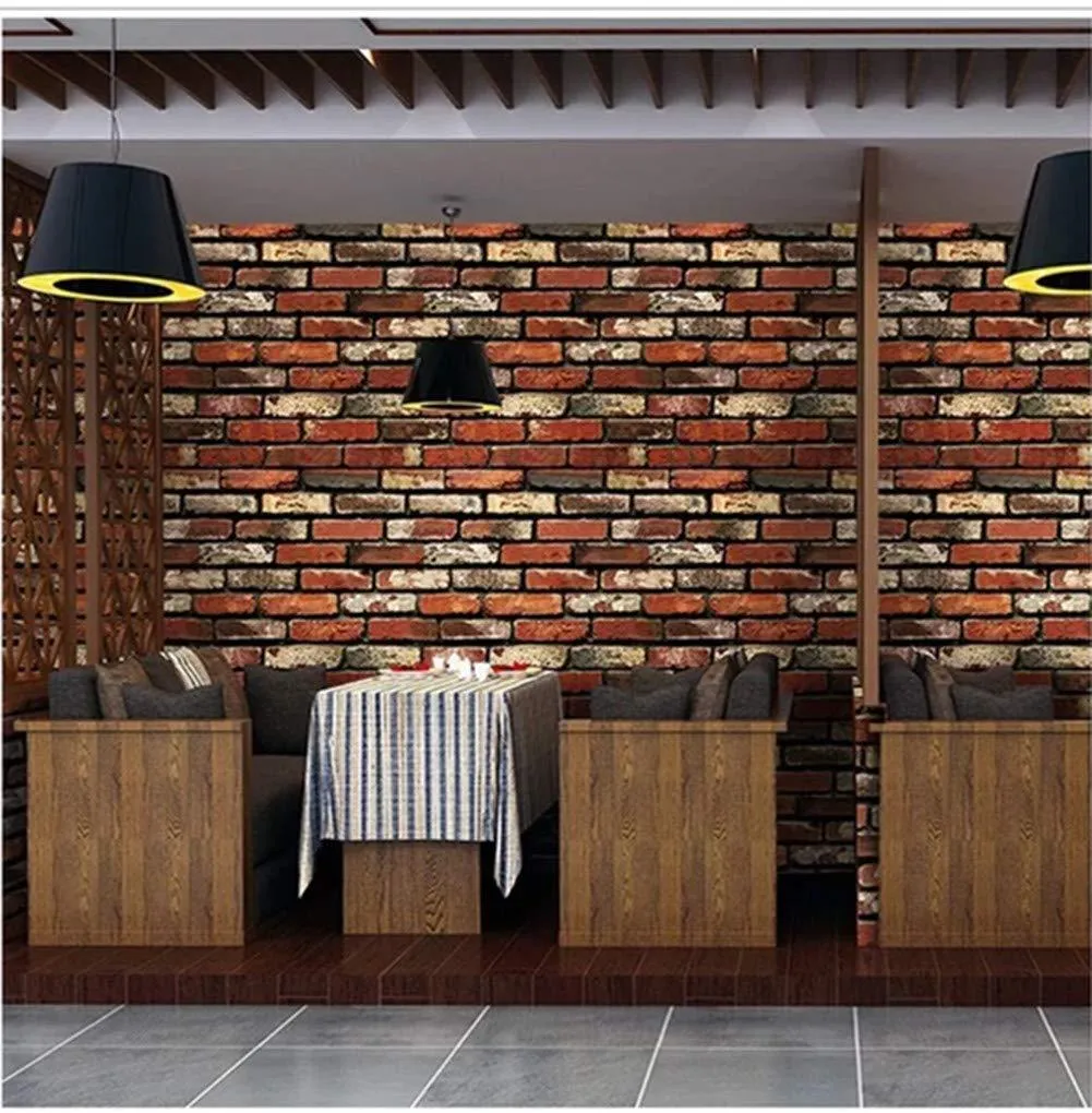 KUDOSALE Kitchen Backsplash Peel and Stick Wallpaper 393"x17" 3D Brick Stone Self Adhesive Wallpaper for Living Room Wall Paper PVC Waterproof Wallpaper for Bedroom Wall Decor Wall Covering, photo 2 of 9