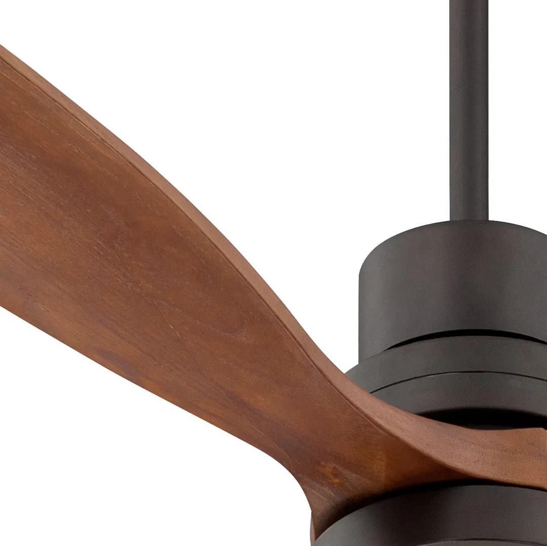 Casa Vieja 52" Casa Vieja Modern Outdoor Ceiling Fan with Light Solid Wood Delta-Wing Oil Rubbed Bronze Damp Rated for Kitchen Patio, photo 3 of 8