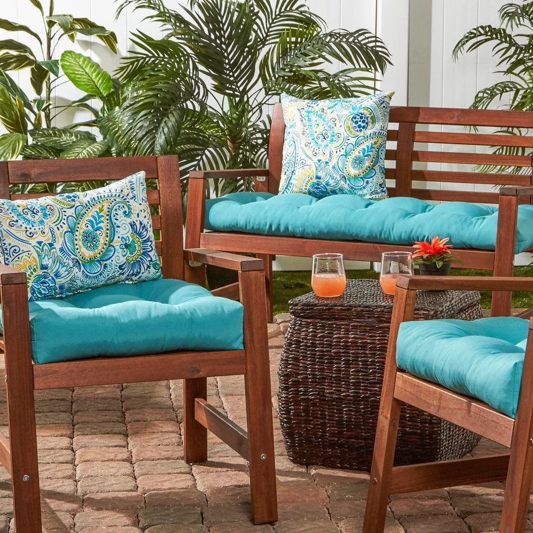 Greendale Home Fashions Painted Paisley Outdoor Accent Pillow, Set of 2, photo 5 of 6