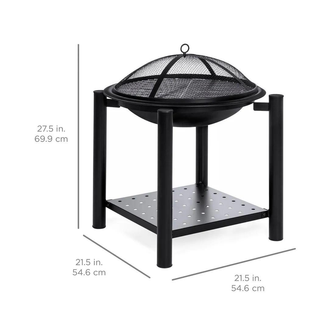 Best Choice Products 21.5 inch Patio Fire Pit Bowl w/ Storage Shelf, Cover, Poker, photo 6 of 6