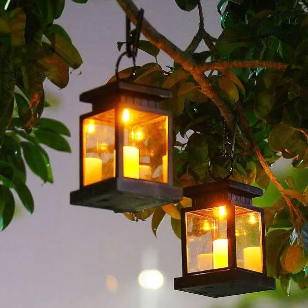 TOPCHANCES Solar Lights Solar Lanterns Dancing Flame Outdoor Hanging Lanterns Lights Decoration Lighting Solar Powered Waterproof Umbrella Lanterns Night Light Auto Sensor for Garden Patio Yard, photo 3 of 11