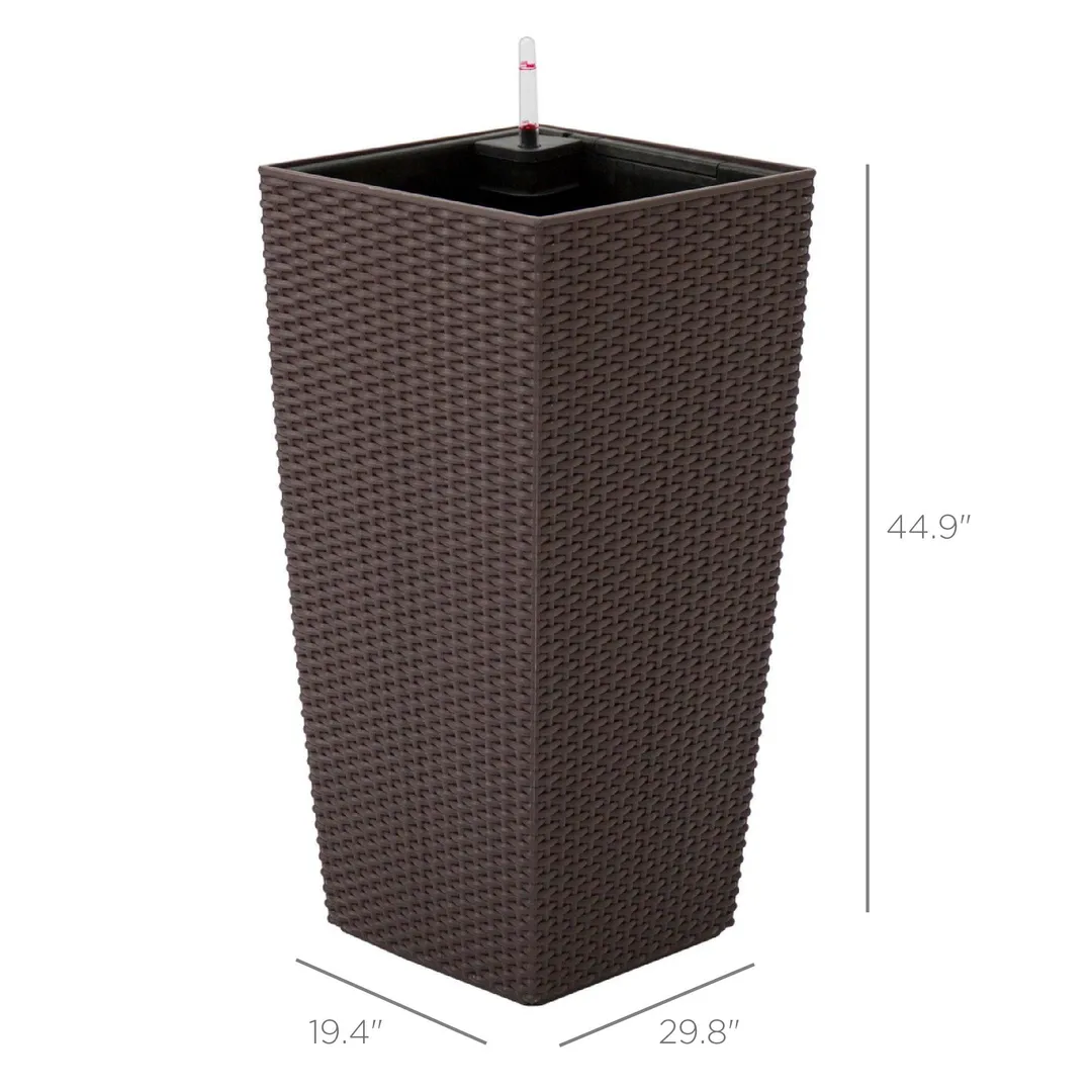 Best Choice Products Indoor Outdoor Self-Watering Planter w/ Wheels, Water Gauge, Liner, Handles, Drainage Plug - Brown, photo 7 of 7