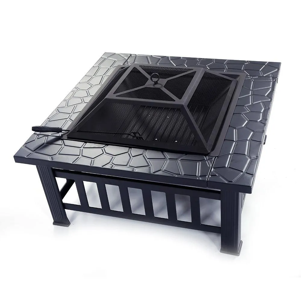Zimtown Outdoor 32" Metal Fire Pit Patio Garden Square Stove Fire Pit Fire Bowl Brazier Metal, photo 2 of 5
