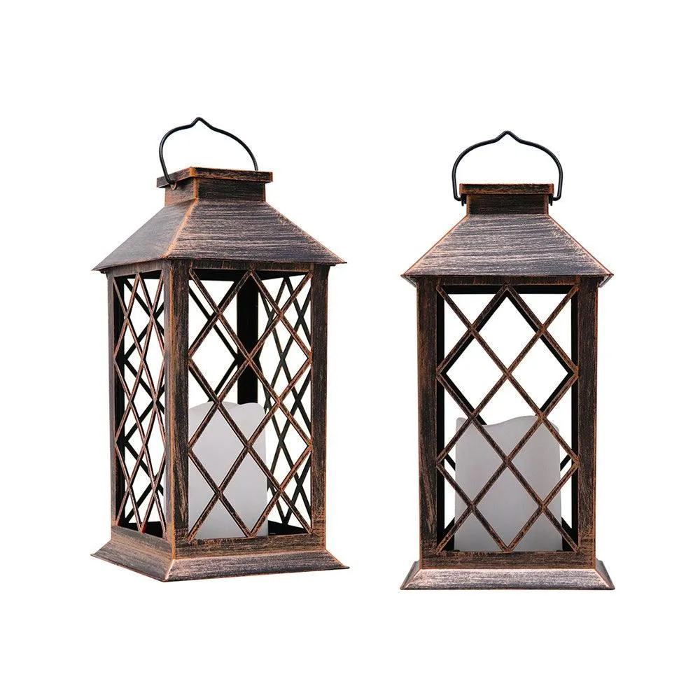Abble Outdoor Solar Lantern Hanging Garden Lights Flameless Candle Lantern  (Set of 2), photo 5 of 7