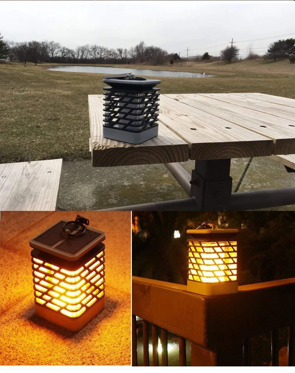 Topchances Solar Lights Outdoor LED Flickering Flame Torch Lights Solar Powered Lantern Hanging Decorative Atmosphere Lamp for Pathway Garden Deck Christmas Holiday Party Waterproof Auto On/Off (2/4 pack), photo 5 of 8