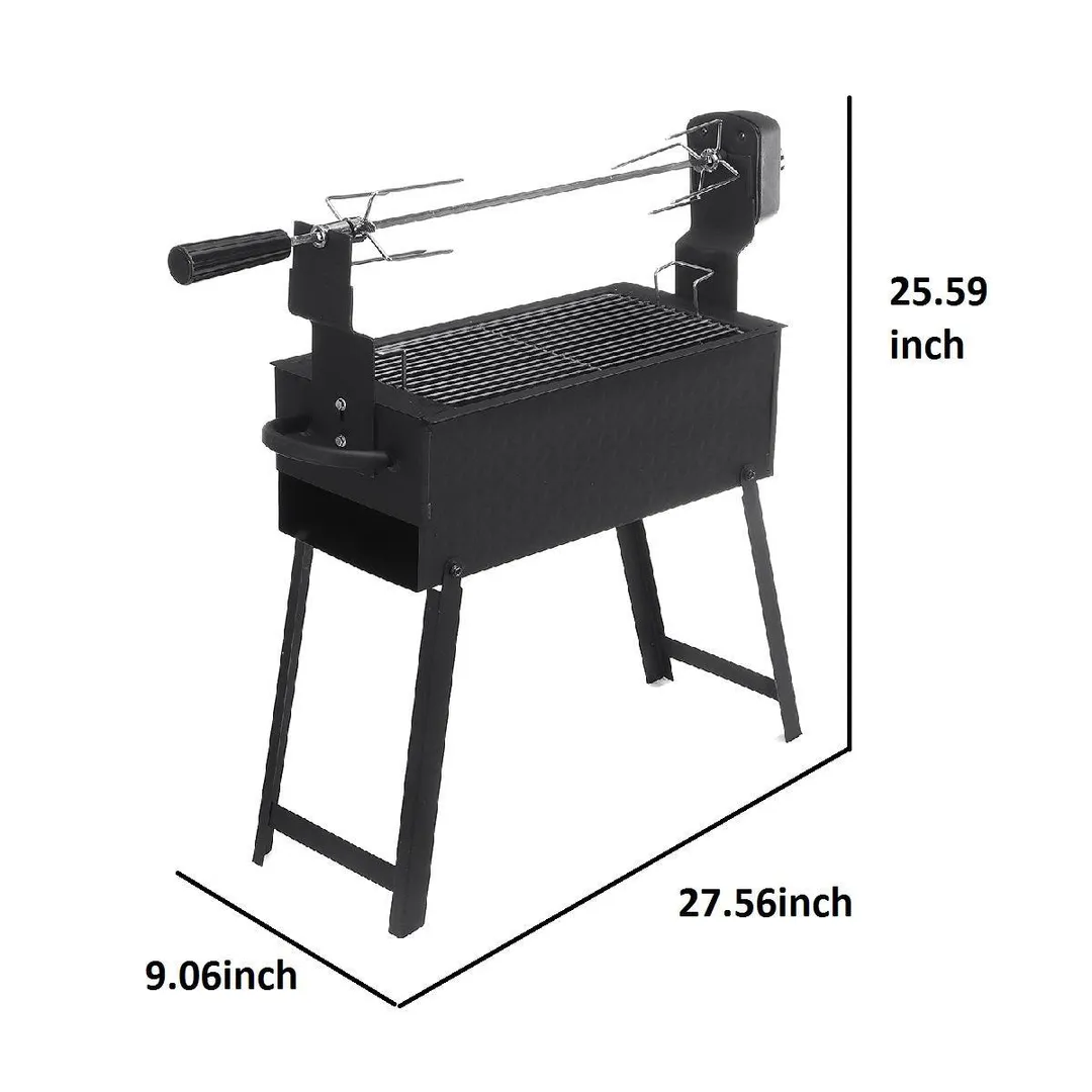 Portable Barbecue Grill - Stainless Steel Roasted Lamb Stove Full Automatic Rotating Household Electric Charcoal Small Shelf Grilled Lamb Chops Roast Chicken Outdoor Grill Grill, photo 3 of 13