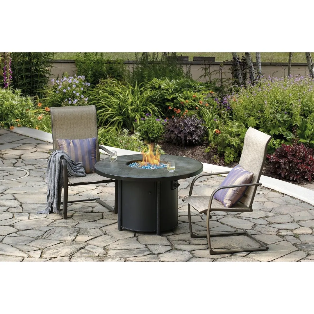 HEATMAXX 42 in. Round Cast Stone Top Gas Fire Pit Table, photo 3 of 7