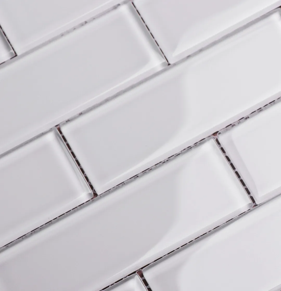 WS Tiles - Premium White 2 in. x 6 in. Glass Subway 12 in. x 12 in. Mesh-Backed Wall Tile (5 sq. ft. / Case), photo 3 of 5