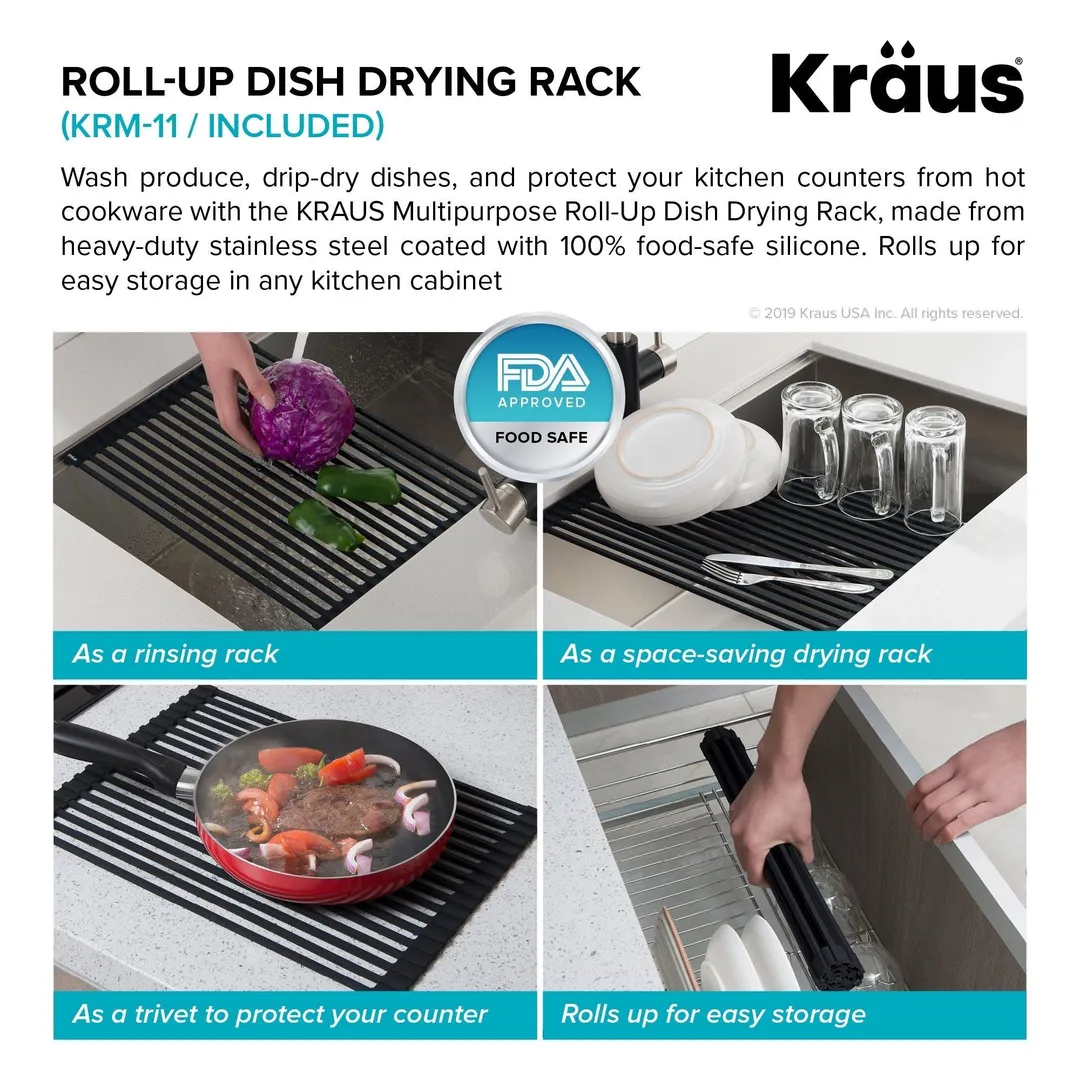 KRAUS Kore™ Workstation 32-inch Undermount 16 Gauge Single Bowl Stainless Steel Kitchen Sink with Accessories (Pack of 5), photo 8 of 13