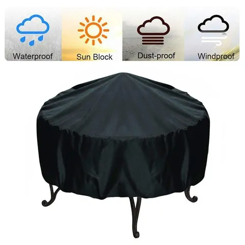 Fire Pit Cover Waterproof Heavy Duty Waterproof Round Patio Fire Bowl Cover Garden Patio Camping Outdoor Folding