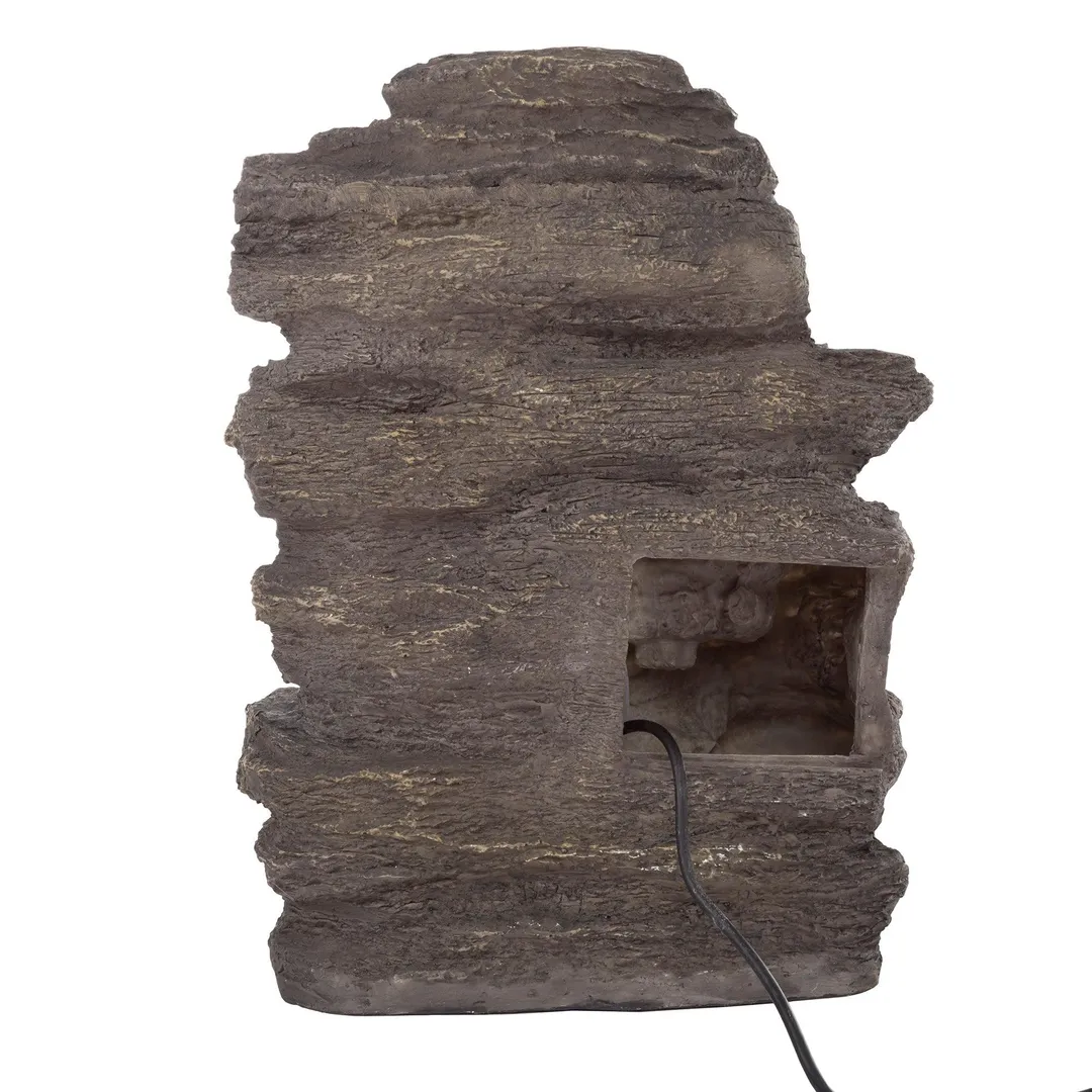 Outdoor Water Fountain With Cascading Waterfall, Natural Looking Stone and Soothing Sound for Decor on Lawn, Garden, and Patio By Pure Garden, photo 4 of 4