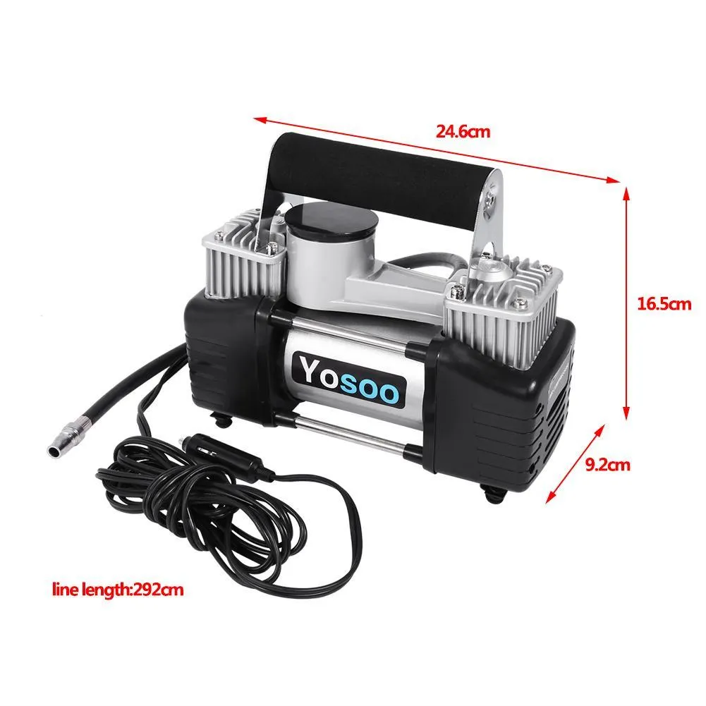 Hilitand Air Compressor Pump Hilitand 12V DC 150 PSI Multi-Use Heavy-Duty Cylinder Car Air Pump Electric Car Van Tyre Inflator for Car Tire, Motorcycles, Bicycle,and Other Inflatables, photo 5 of 7