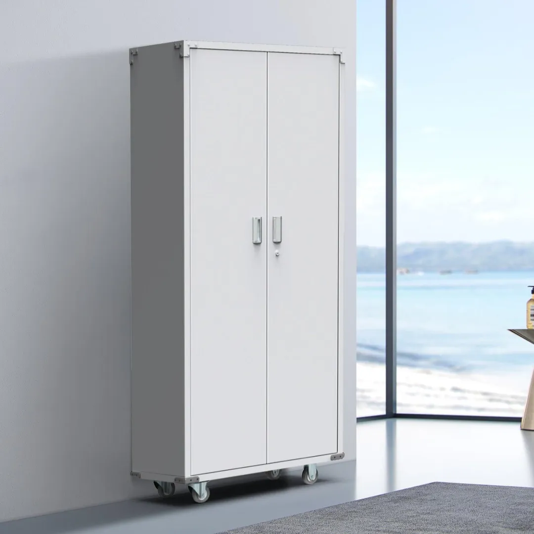 UBesGoo 5 Shelf Steel Storage Cabinet, with 4 Adjustable Shelves and Lockable Doors, for Home Study Room and Office, 74 in. H, photo 7 of 8