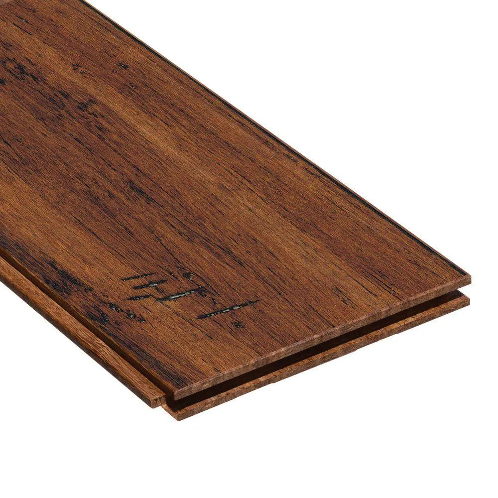 Home Legend Hand Scraped Strand Woven Spice 1/2 in. T x 5-1/8 in. W x 72-7/8 in. L Solid Bamboo Flooring (25.93 sq. ft. / case), photo 3 of 4