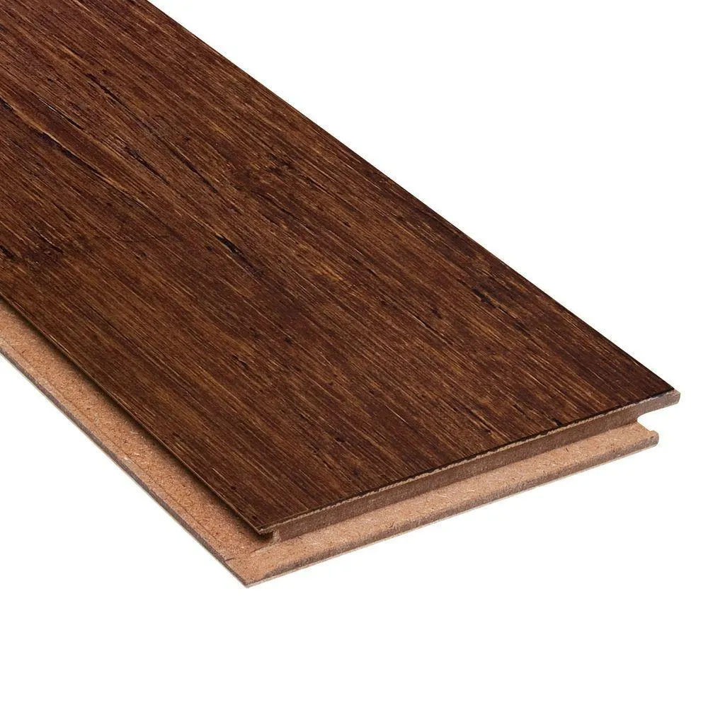 Home Legend Strand Woven Sapelli 3/8 in. Thick x 4-3/4 in. Wide x 36 in. Length Click Lock Bamboo Flooring (19 sq. ft. / case), photo 3 of 7