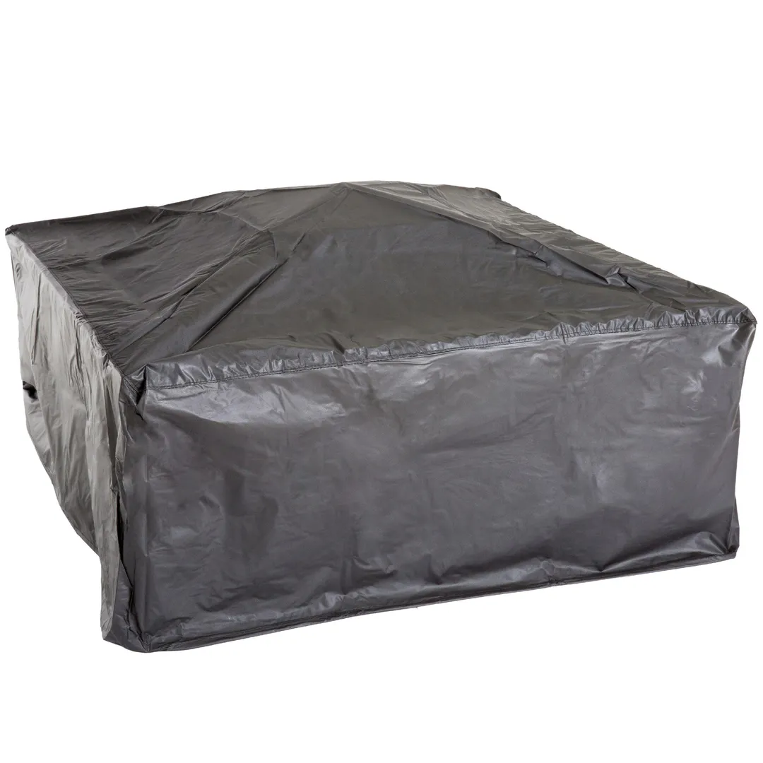Pure Garden Fire Pit Set, Wood Burning Pit - Includes Screen, Cover and Log Poker - Great for Outdoor and Patio, 33 inch Square Marble Tile Firepit by Pure Garden, photo 4 of 5