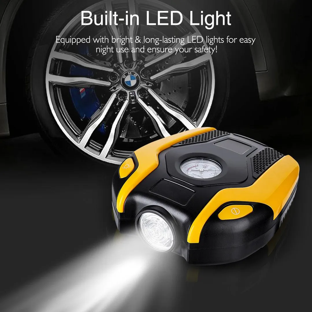 AUGIENB Portable Electric Air Compressor Pump,Tire Inflator with Gauge,LED Light and Adaptors,Universal for Car,Truck,Bicycle, Basketballs and Other Inflatables,ABS 12V 120W 150PS, photo 5 of 10