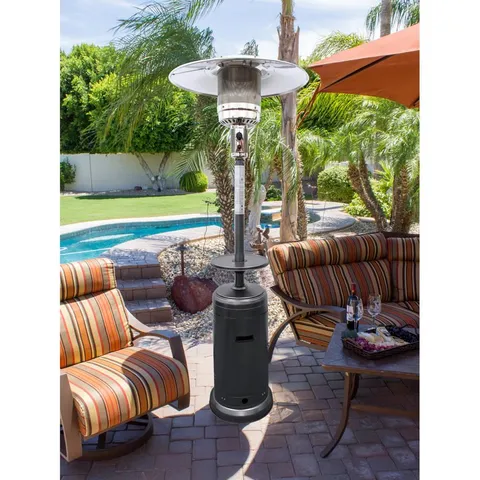 Outdoor Patio Heater in Hammered Silver