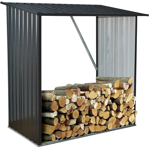 Indoor/Outdoor Galvanized Steel Firewood Storage Rack Holds up to 55 CU. FT. of Stacked Firewood