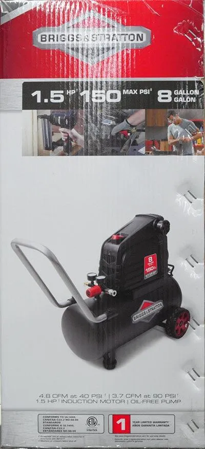 Briggs & Stratton Air Compressor 8-Gallon Horizontal Tank, 0300841, photo 5 of 6