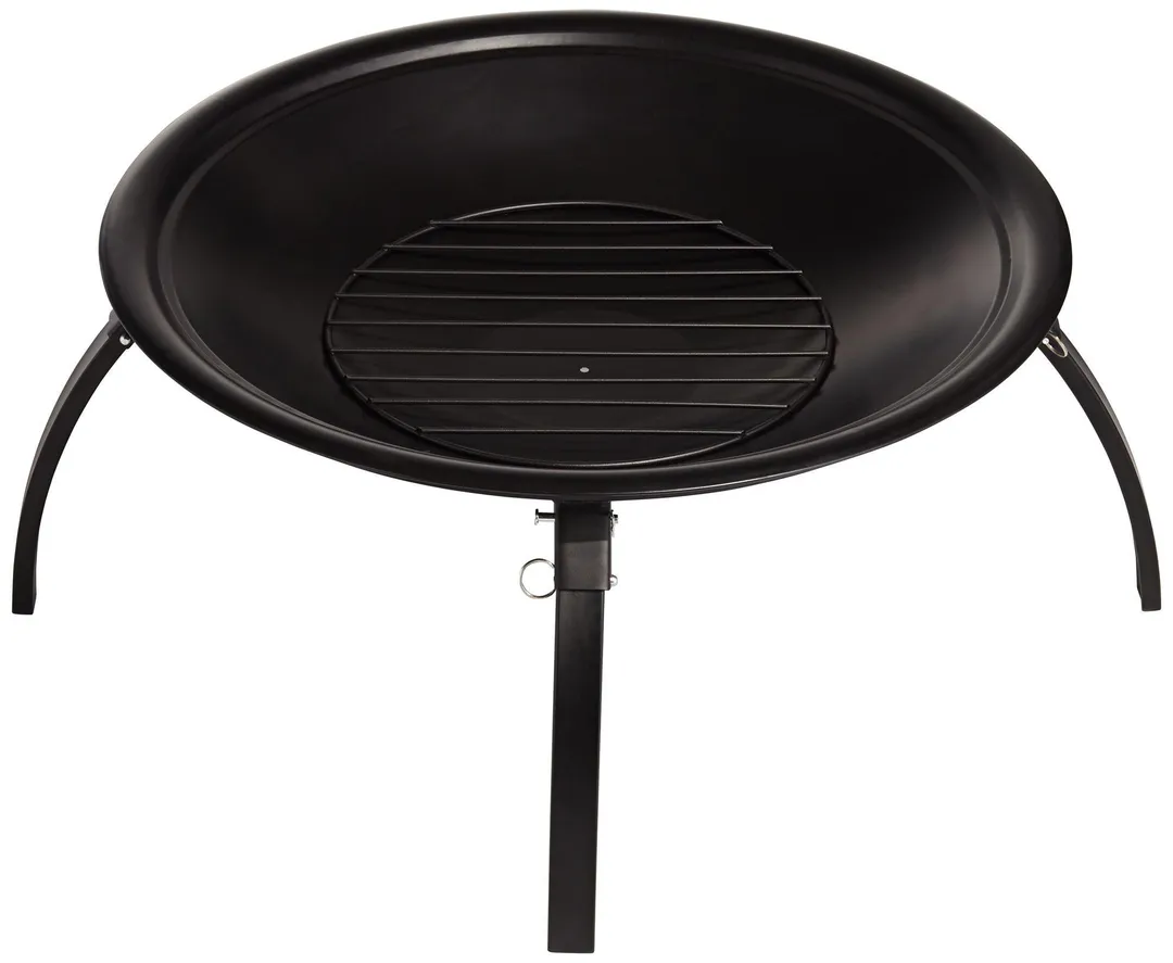 John Timberland Black Outdoor Fire Pit Round 26" Steel Wood Burning Foldable Legs with Spark Screen and Fire Poker for Outside Backyard Patio Camping, photo 8 of 8