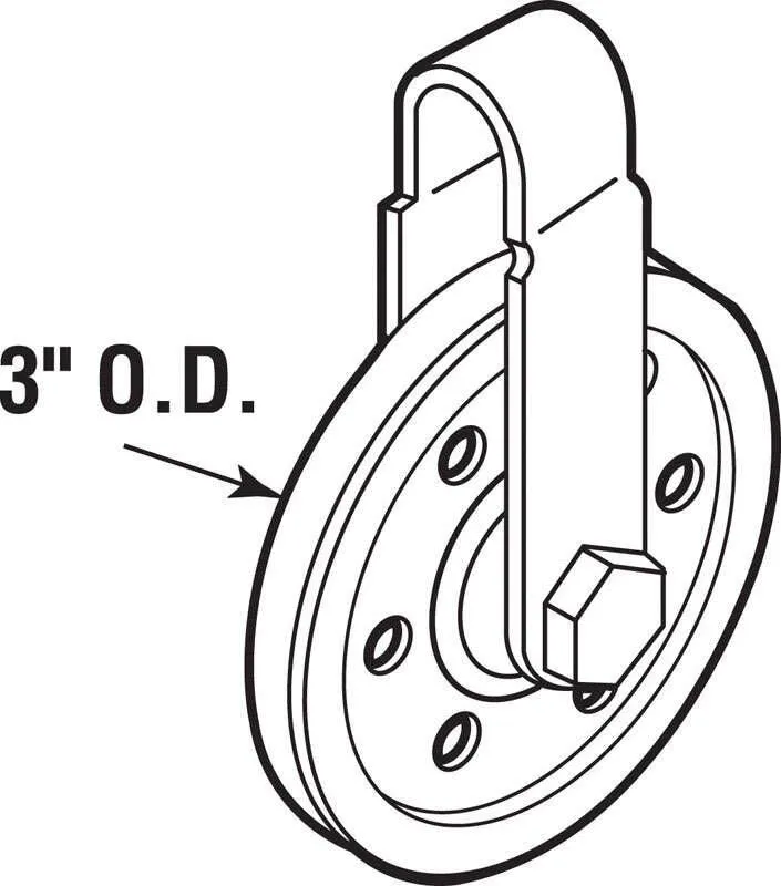 Prime-Line 3 in. D Steel Pulley /Strap and Bolt, photo 2 of 2