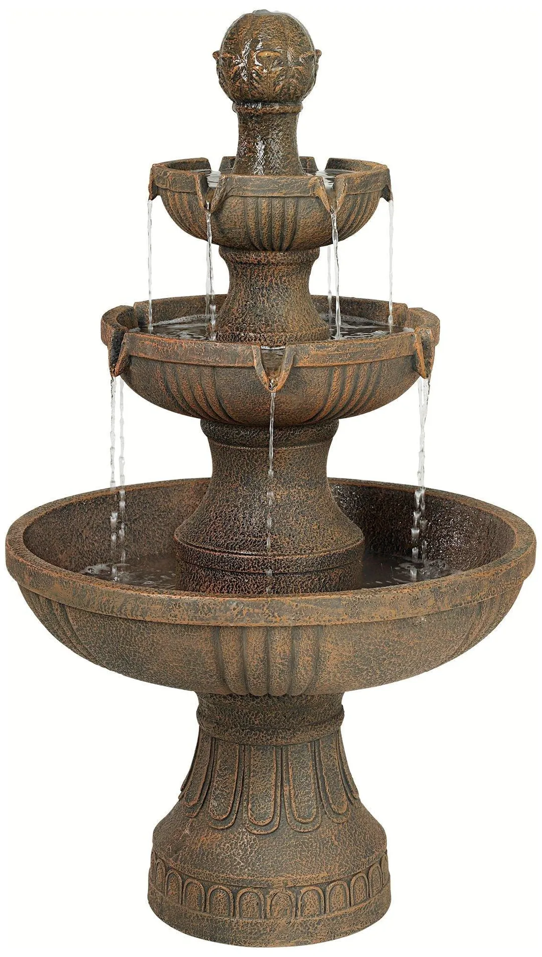 John Timberland Italian Outdoor Floor Water Fountain 43" High 3-Tiered Floor Cascading for Yard Garden Lawn, photo 2 of 6