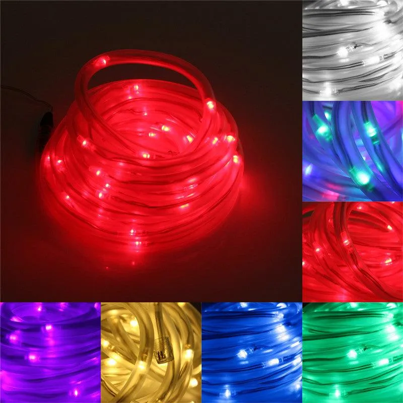 Outerdo 50 LED Waterproof Solar Rope Tube Lights,22Ft （7m）Led String Strip Decorative Christmas Wedding Party Garden Outdoor Light Lamp  For  Wedding, Patio, Garden, Christmas Decor,7 Colo, photo 3 of 18