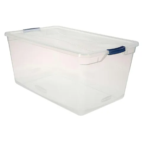 Rubbermaid Cleverstore 13.25 in high · 17.75 in wide · 29 in deep Stackable Storage Tote