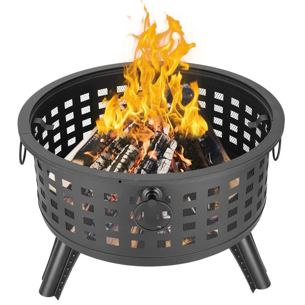 HEMU FASHION 26" Fire Pit Hex Shaped Home Garden Outdoor Firepit Backyard Patio Firebowl Wood Burning Fireplace, photo 10 of 11
