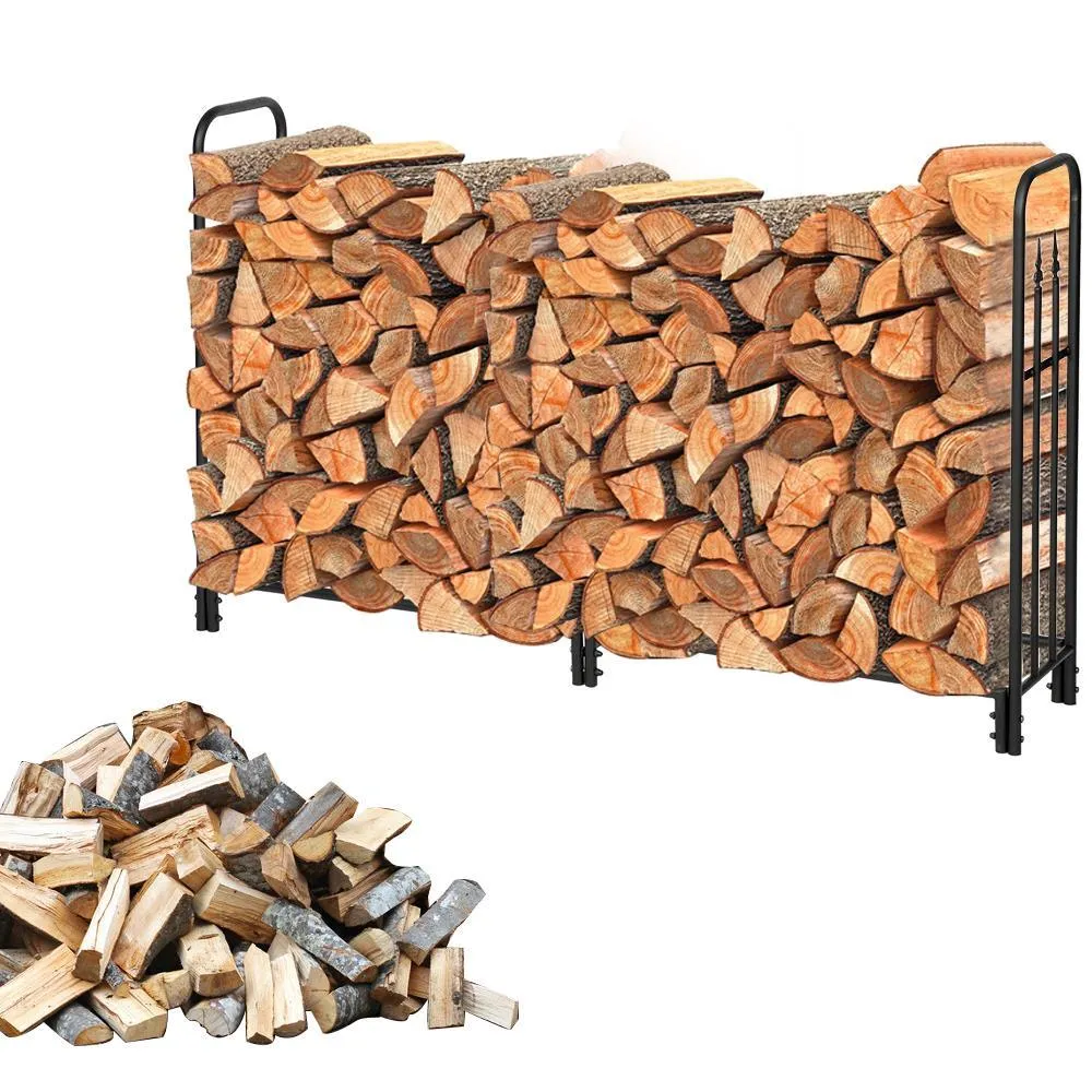 Ktaxon 6 Feet Heavy Duty Outdoor Fireplace Firewood Log Rack w/ Arrow Pattern, photo 2 of 5