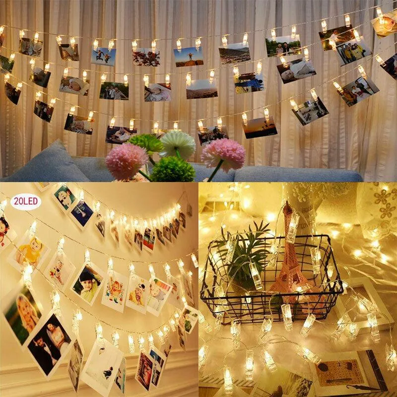 EEEkit 20 LED Card Photo Clip String Fairy Lights Battery Christmas Party Wedding light, photo 3 of 8