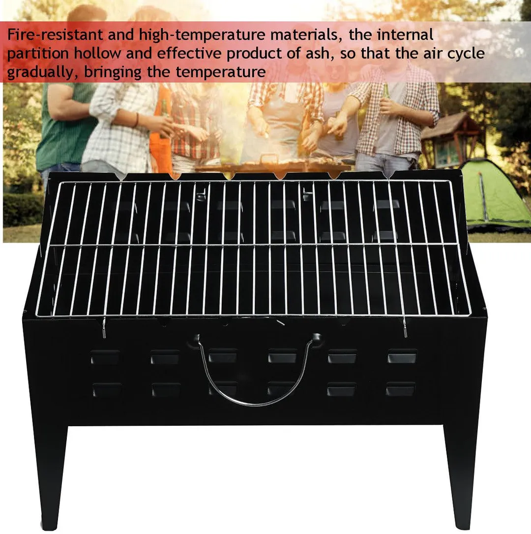 Portable Charcoal BBQ Grill, Folding Kabob Grill Premium Iron Camping Grill for Outdoor Garden Patio Cooking Camping Hiking Picnics Garden Travel, photo 5 of 10