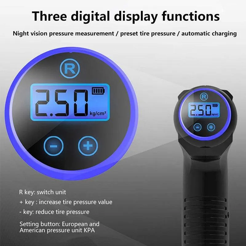 V.I.P. Wired/Wireless Car Air Pump Portable Air Compressor Pump Tire Inflator Pump 12V 150 PSI Tire Pump for Car, Truck, Bicycle, and Other Inflatables, photo 4 of 10
