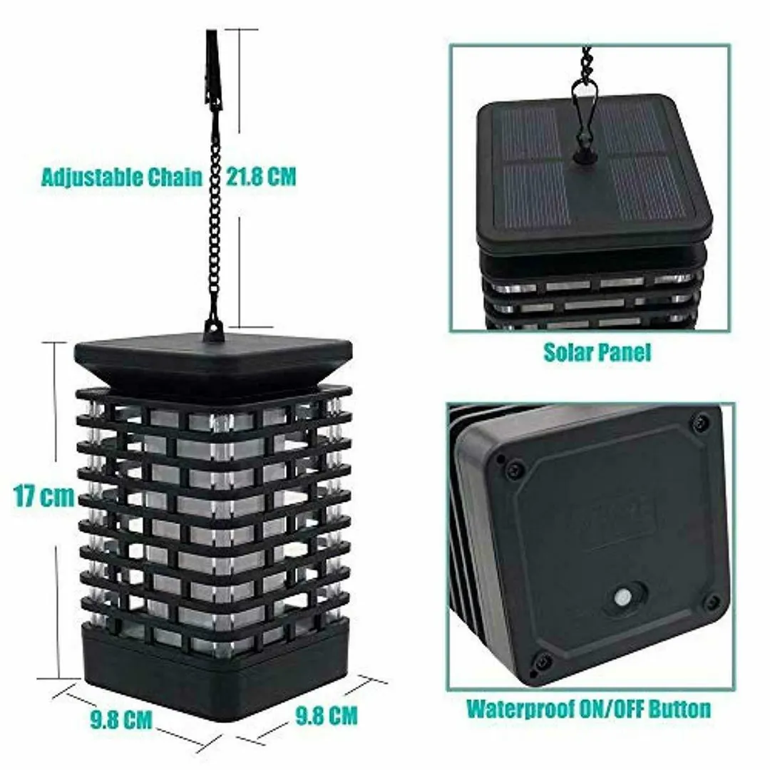 Novashion 99 LEDs Solar Path Lights, Solar Lantern Lights, Dancing Flame IP65 Water-proof For Outdoor Garden Hanging Landscape, photo 8 of 9