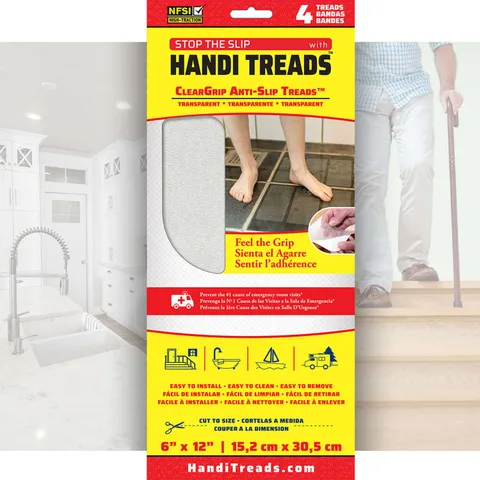 6 in wide · 12 in long Unfinished Clear Vinyl Anti-Slip Treads