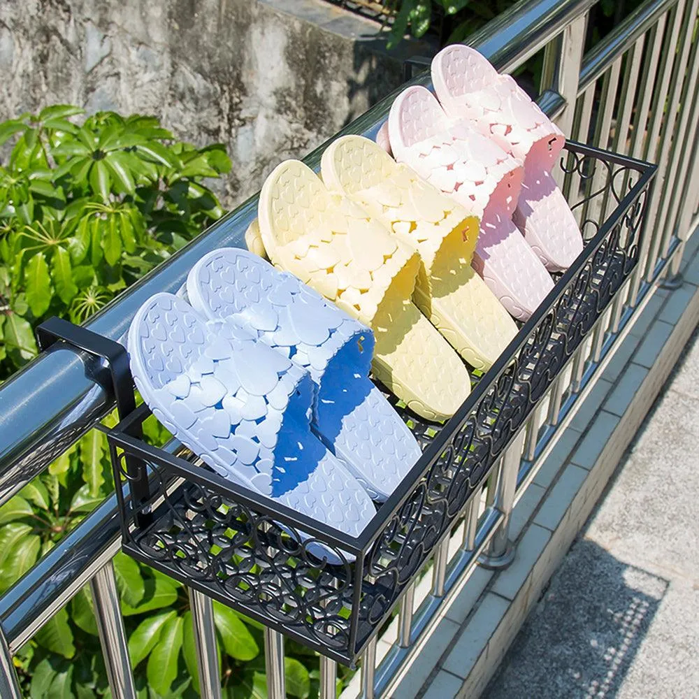 Flower Pot Stand Rack Deck Rail Flowerpot Railing Shelf Balcony Rail Planter Shelf Fence Railing Flower Pots Holder, photo 4 of 7