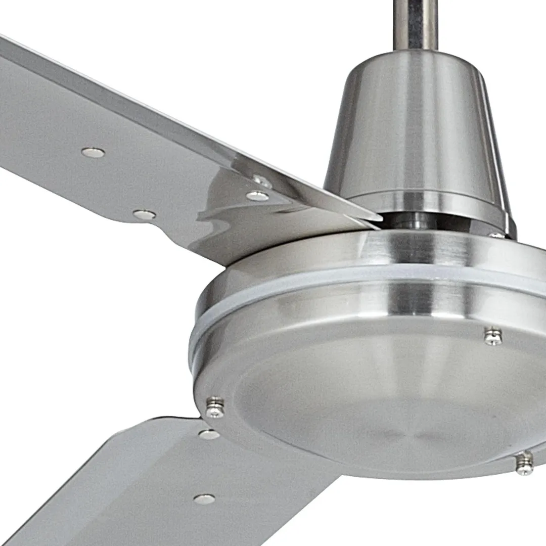 Casa Vieja 72" Casa Vieja Modern Industrial Outdoor Ceiling Fan Brushed Nickel Wall Control Damp Rated for Patio Porch, photo 3 of 7
